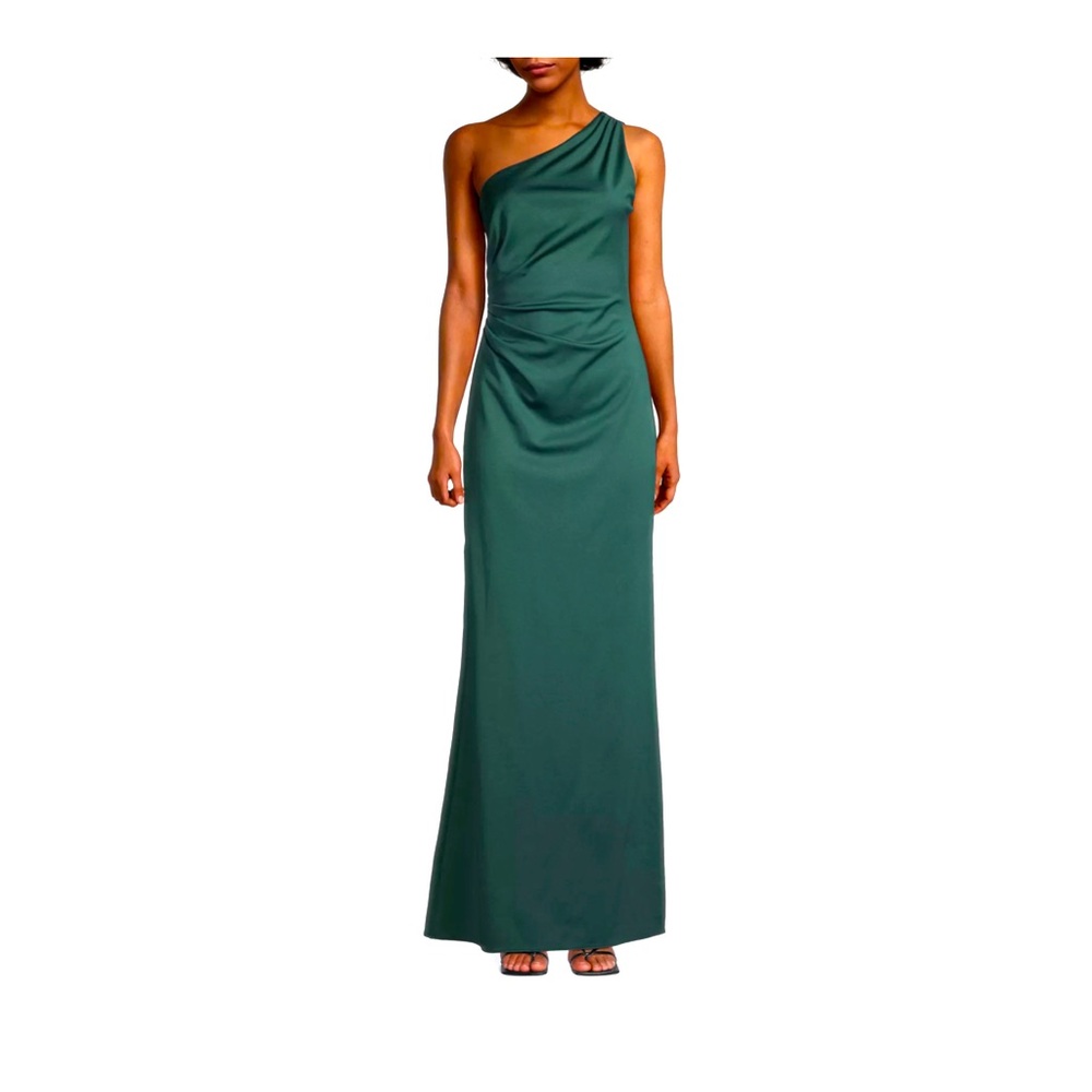 SACHIN & BABI EMERALD GREEN CECE ONE SHOULDER DRESS GOWN SZ 20W - Picture 2 of 5